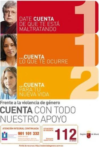 El teléfono de atención a víctimas de violencia de género atiende en la Región,  a 1.663 mujeres maltratadas en 2013