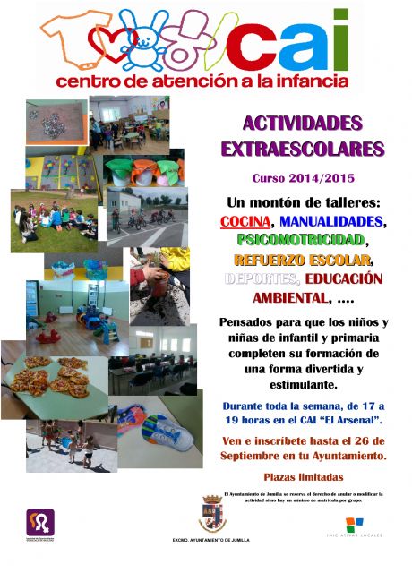 Abierto el plazo para inscribirse en las actividades extraescolares del Centro de Atención a la Infancia