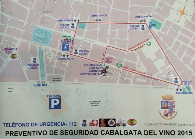 El preventivo de seguridad de la Cabalgata del Vino estará formado por más de un centenar de personas