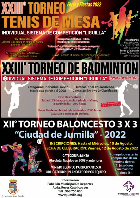 La Concejalía de Deportes abre el plazo de inscripciones para las actividades de la Feria y Fiestas 2022