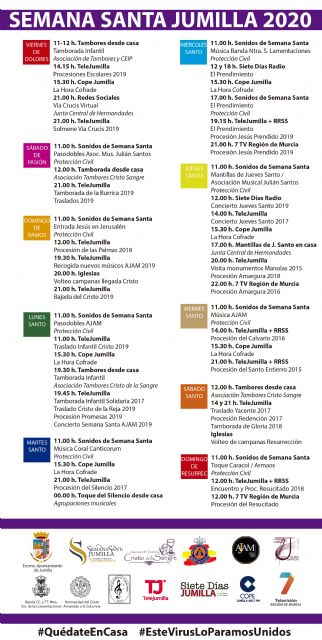 La Semana Santa de Jumilla contará con diferentes actividades para 'vivirla desde casa'