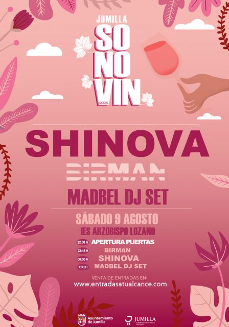 Shinova encabeza el cartel del SonoVin 2025, el festival que une música y vino DOP Jumilla dentro de la Feria y Fiestas Patronales