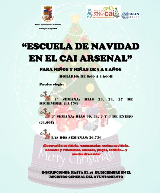 Abierto el plazo de inscripciones para las actividades de Navidad del CAI El Arsenal