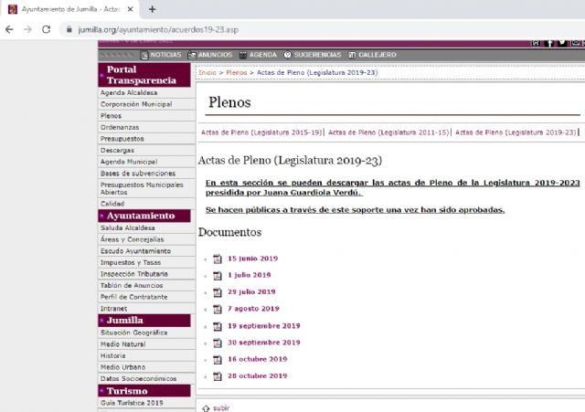 '2021, el año más opaco en el Ayuntamiento de Jumilla.'