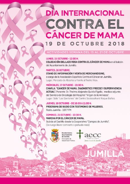 Salubridad y AECC programan cinco actividades por el Día contra el Cáncer de Mama