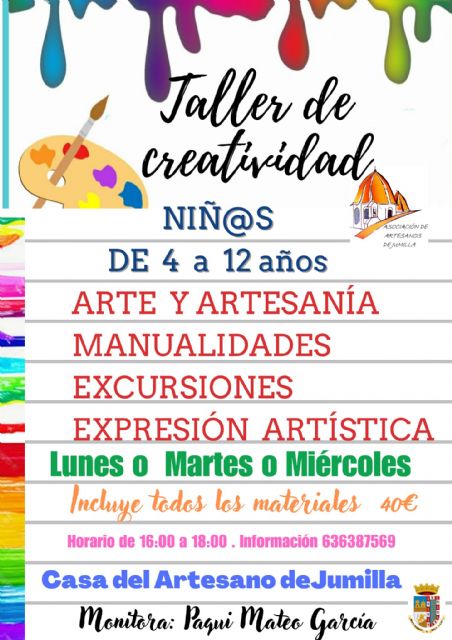 Comienzan los talleres de arte y creatividad en la Casa del Artesano de Jumilla