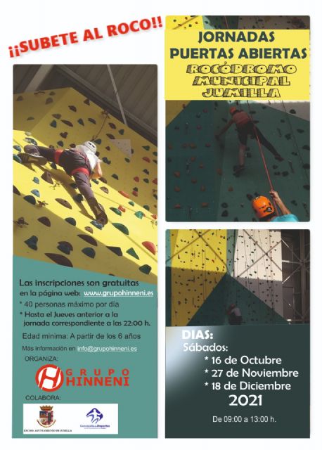 La Concejalía de Deportes y Grupo Hinneni organizan tres jornadas de puertas abiertas en el Rocódromo