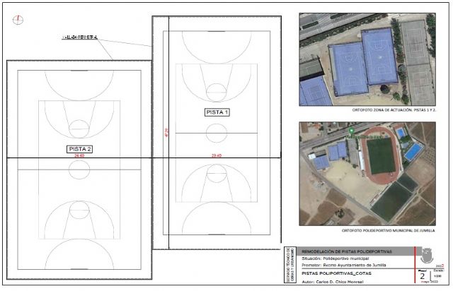 El Ayuntamiento va a acometer la remodelación integral de las dos pistas multideporte del Polideportivo La Hoya