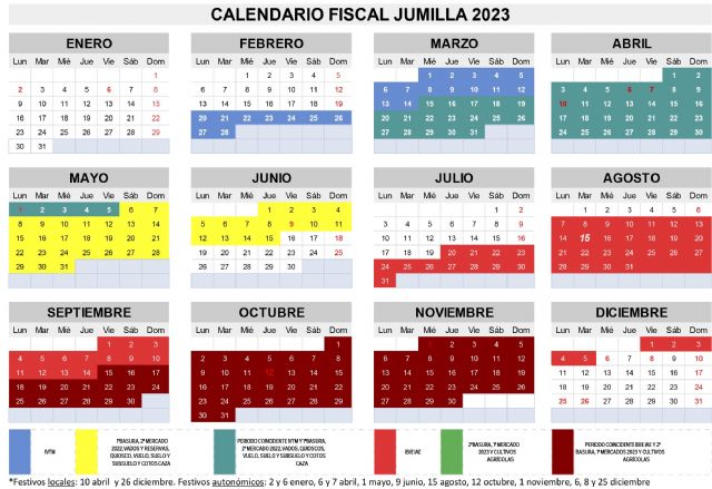 La Concejalía de Hacienda recuerda las fechas claves del calendario fiscal local de 2023