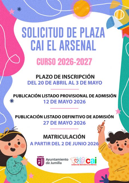 Abierto el plazo de solicitud de plaza en el CAI El Arsenal para el curso 2026-2027
