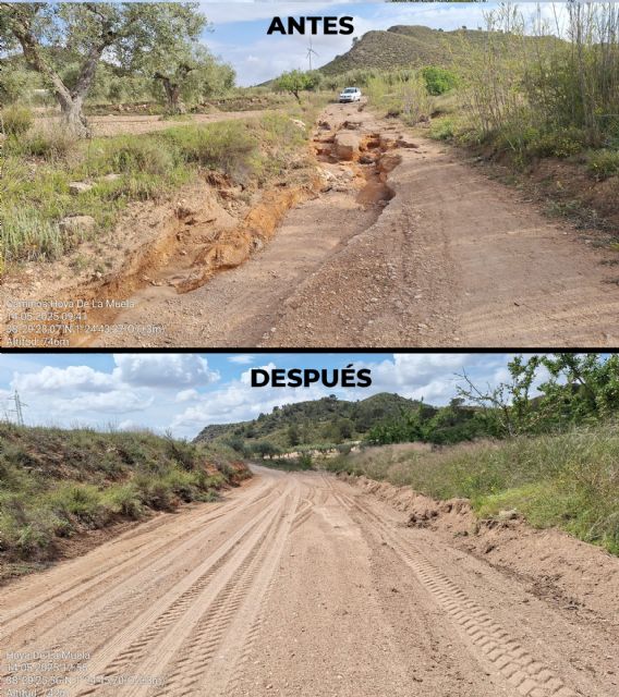 Agricultura recupera más de 30 caminos rurales tras las fuertes tormentas del pasado 10 de mayo