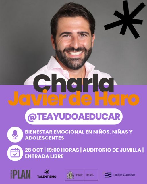 TALENTISMO organiza en Jumilla una charla sobre el bienestar emocional de niños, niñas y adolescentes con el psicólogo Javier de Haro de Teayudoaeducar