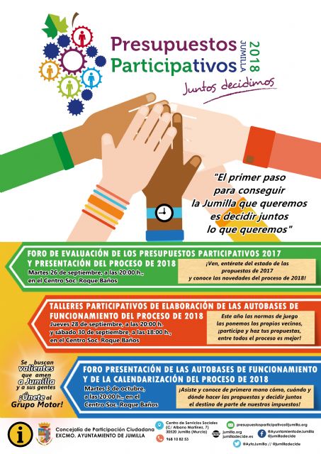 Este martes comienza un nuevo proceso de Presupuestos Participativos