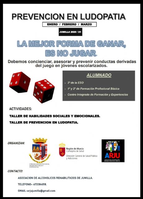 Comienza una nueva campaña de prevención en ludopatía dirigida a jóvenes de entre 14 y 16 años