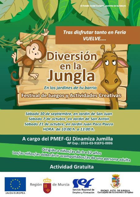 Este sábado regresa Diversión en la Jungla, un festival de juegos y actividades creativas