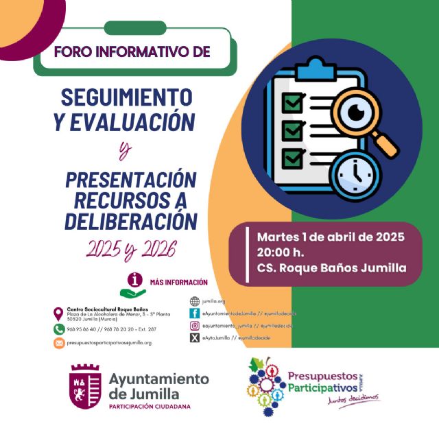 Participación Ciudadana convoca un foro para el seguimiento a propuestas y el nuevo proceso de Presupuestos Participativos