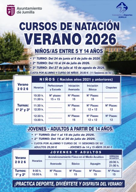 La Concejalía de Deportes presenta su programación de verano 2026 con campus deportivos y cursos de natación