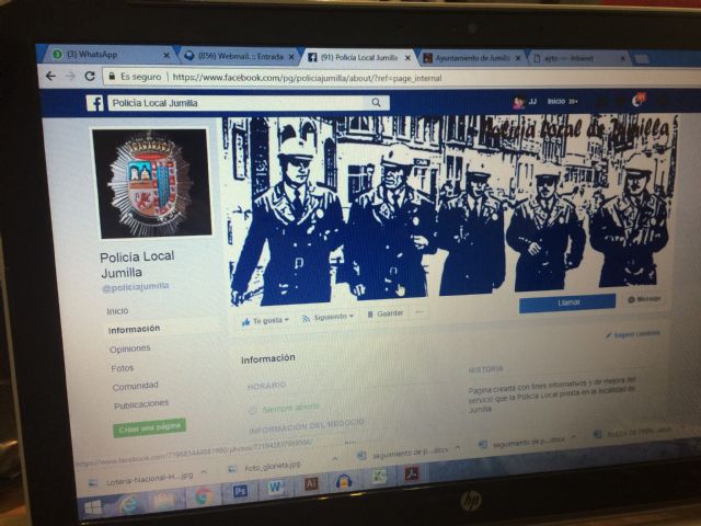 La Policía Local de Jumilla abre una página de Facebook