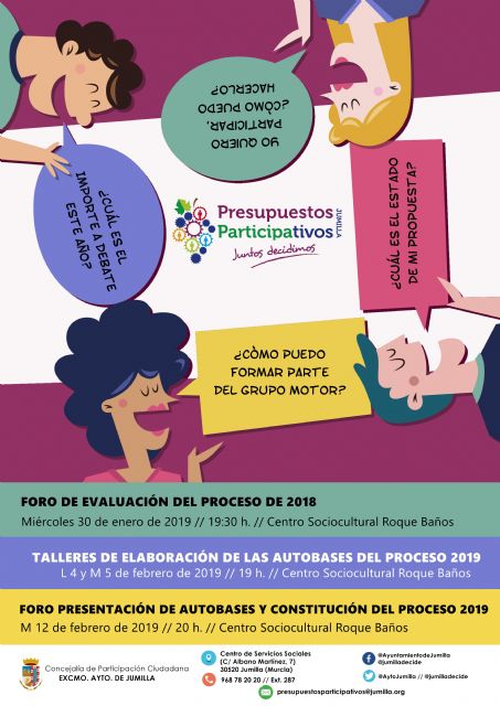 Mañana se inicia la fase previa del proceso de Presupuestos Participativos 2019