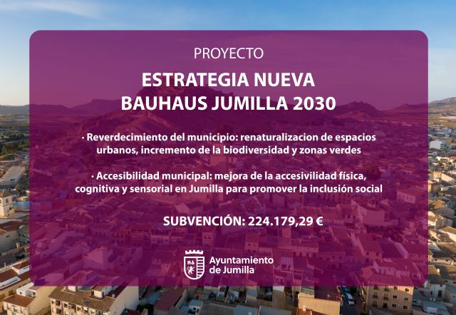 Jumilla recibe 224.179 euros de fondos FEDER para el proyecto Estrategia Nueva Bauhaus Jumilla 2030