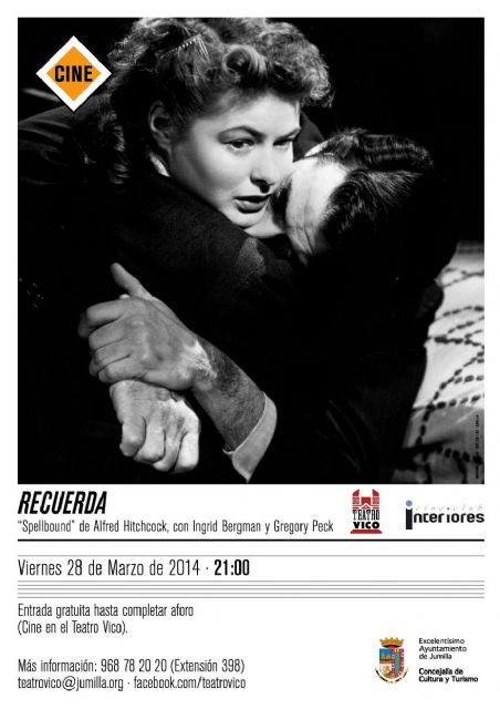 Mañana viernes en el Teatro Vico, sesión de cine con 'Recuerda', del maestro Alfred Hitchcock