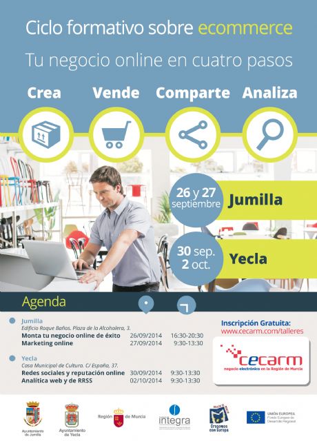 El CECARM organiza en Jumilla un taller gratuito sobre Redes Sociales para Pymes, Certificado Digital y Factura Electrónica