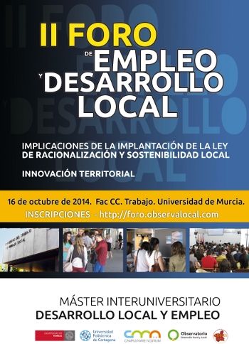 El Ayuntamiento de Jumilla participará de nuevo en el II Foro Regional de Empleo y Desarrollo Local de Murcia