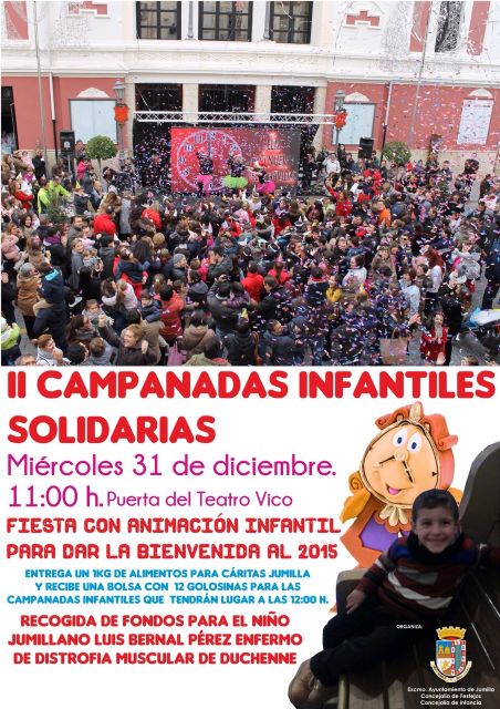 Los niños y niñas de Jumilla despiden mañana el año de forma solidaria en las Campanadas Infantiles
