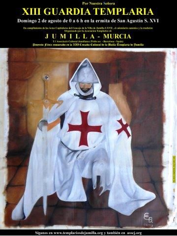 El óleo de un preso en Daroca (Zaragoza) ilustra el cartel anuncio de la XIII guardia templaria a la virgen patrona de Jumilla