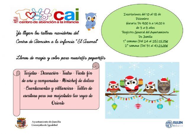 El próximo lunes se abre el plazo de inscripciones para las actividades de Navidad del CAI