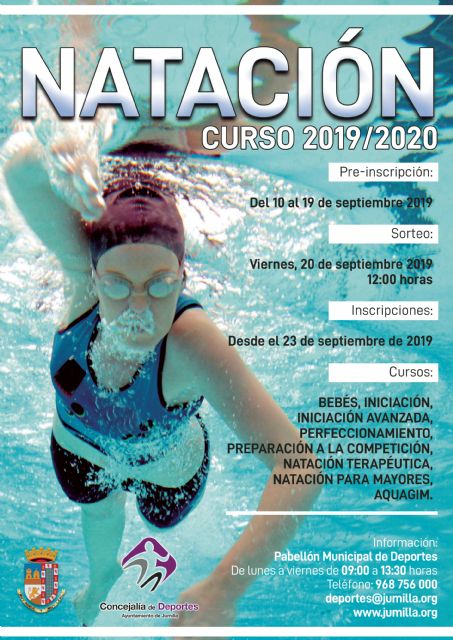 Abierto plazo de preinscripciones para los cursos de natación de la Piscina Cubierta para la temporada 2019/20