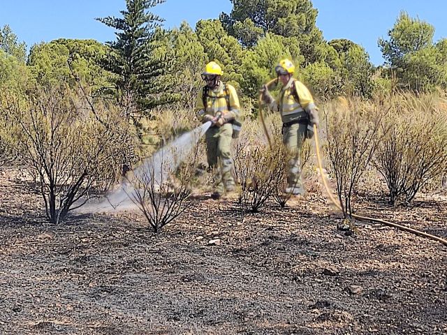 Efectivos del Plan Infomur extinguen un incendio forestal en Jumilla