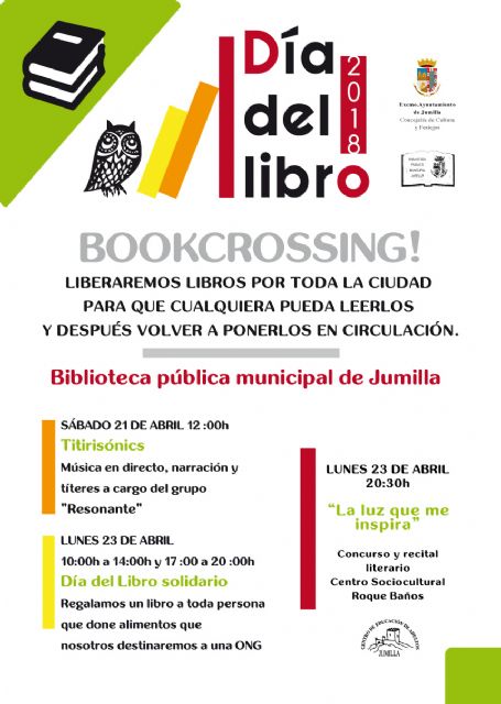 La Concejalía de Cultura organiza un 'BookCrossing' con motivo del Día del Libro