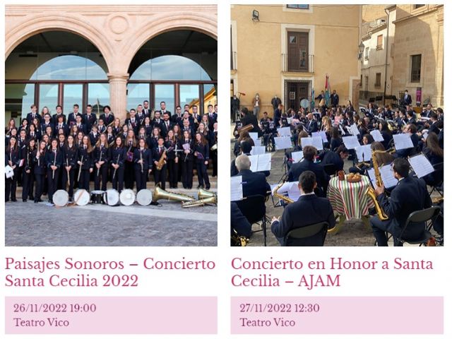 Los conciertos de las bandas con motivo de Santa Cecilia se celebrarán el fin de semana del 26 y 27 de noviembre