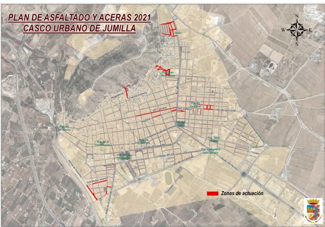 Adjudicadas las obras del Plan de Asfaltado 2021 que mejorarán el firme de 17 calles del casco urbano de Jumilla