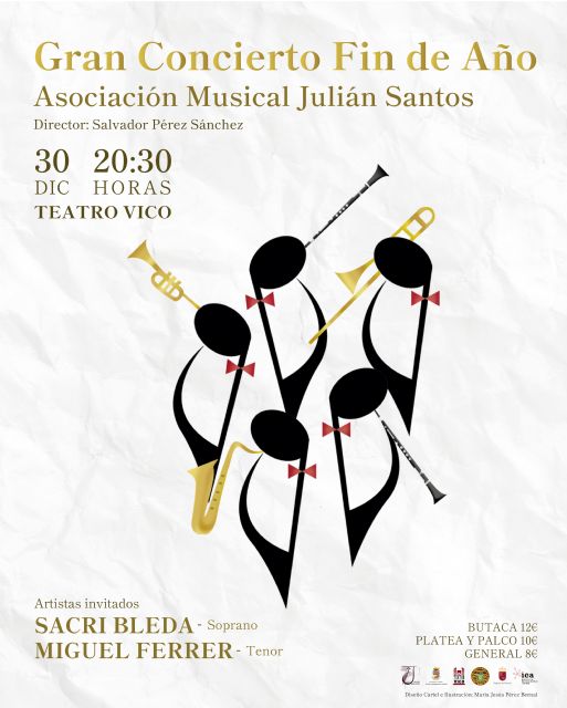 El concierto de fin de año de la A.M. Julián Santos contará con la soprano Sacri Bleda y el tenor Miguel Ferrer