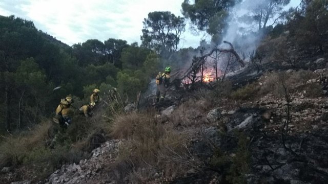 Actualización del estado del incendio forestal en Sierra Larga en Jumilla